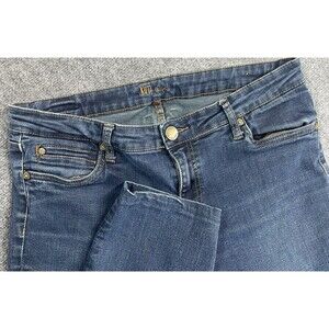 Kut from the Kloth Jeans Women's 12 Straight Mid Rise Dark Wash Stretch Denim